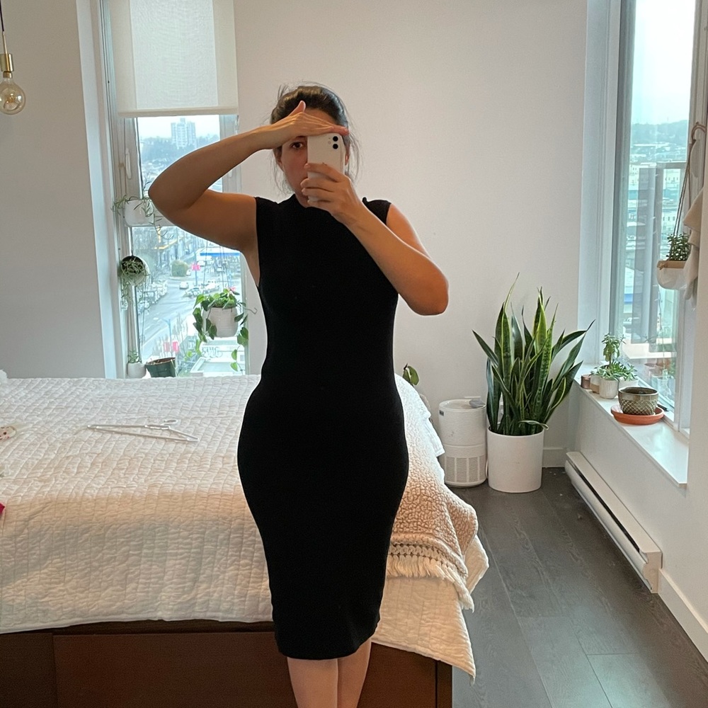 Ever new knit black midi dress fits 4 to 8 US